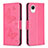 Custodia Portafoglio In Pelle Farfalla Cover con Supporto B01F per Samsung Galaxy A23 5G SC-56C Rosa Caldo