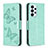 Custodia Portafoglio In Pelle Farfalla Cover con Supporto B01F per Samsung Galaxy A23 5G Verde