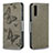 Custodia Portafoglio In Pelle Farfalla Cover con Supporto B01F per Samsung Galaxy A30S Grigio