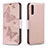 Custodia Portafoglio In Pelle Farfalla Cover con Supporto B01F per Samsung Galaxy A30S Oro Rosa