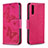 Custodia Portafoglio In Pelle Farfalla Cover con Supporto B01F per Samsung Galaxy A30S Rosa Caldo