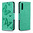 Custodia Portafoglio In Pelle Farfalla Cover con Supporto B01F per Samsung Galaxy A30S Verde