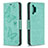 Custodia Portafoglio In Pelle Farfalla Cover con Supporto B01F per Samsung Galaxy A32 4G Verde