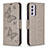 Custodia Portafoglio In Pelle Farfalla Cover con Supporto B01F per Samsung Galaxy A34 5G Grigio