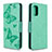 Custodia Portafoglio In Pelle Farfalla Cover con Supporto B01F per Samsung Galaxy A41 Verde