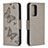 Custodia Portafoglio In Pelle Farfalla Cover con Supporto B01F per Samsung Galaxy A52 4G Grigio