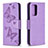 Custodia Portafoglio In Pelle Farfalla Cover con Supporto B01F per Samsung Galaxy A52 4G Lavanda