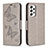 Custodia Portafoglio In Pelle Farfalla Cover con Supporto B01F per Samsung Galaxy A53 5G Grigio
