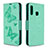 Custodia Portafoglio In Pelle Farfalla Cover con Supporto B01F per Samsung Galaxy A70E Verde