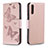 Custodia Portafoglio In Pelle Farfalla Cover con Supporto B01F per Samsung Galaxy A70S Oro Rosa