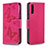 Custodia Portafoglio In Pelle Farfalla Cover con Supporto B01F per Samsung Galaxy A70S Rosa Caldo