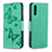 Custodia Portafoglio In Pelle Farfalla Cover con Supporto B01F per Samsung Galaxy A70S Verde