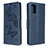 Custodia Portafoglio In Pelle Farfalla Cover con Supporto B01F per Samsung Galaxy A71 4G A715 Blu