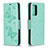 Custodia Portafoglio In Pelle Farfalla Cover con Supporto B01F per Samsung Galaxy A72 4G Verde