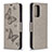 Custodia Portafoglio In Pelle Farfalla Cover con Supporto B01F per Samsung Galaxy A72 5G Grigio