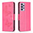 Custodia Portafoglio In Pelle Farfalla Cover con Supporto B01F per Samsung Galaxy A73 5G Rosa Caldo