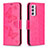 Custodia Portafoglio In Pelle Farfalla Cover con Supporto B01F per Samsung Galaxy A82 5G Rosa Caldo