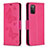 Custodia Portafoglio In Pelle Farfalla Cover con Supporto B01F per Samsung Galaxy F02S SM-E025F Rosa Caldo