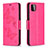 Custodia Portafoglio In Pelle Farfalla Cover con Supporto B01F per Samsung Galaxy F42 5G Rosa Caldo