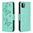 Custodia Portafoglio In Pelle Farfalla Cover con Supporto B01F per Samsung Galaxy F42 5G Verde