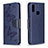 Custodia Portafoglio In Pelle Farfalla Cover con Supporto B01F per Samsung Galaxy M01s Blu