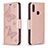 Custodia Portafoglio In Pelle Farfalla Cover con Supporto B01F per Samsung Galaxy M01s Oro Rosa