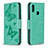 Custodia Portafoglio In Pelle Farfalla Cover con Supporto B01F per Samsung Galaxy M01s Verde