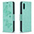 Custodia Portafoglio In Pelle Farfalla Cover con Supporto B01F per Samsung Galaxy M02 Verde