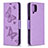 Custodia Portafoglio In Pelle Farfalla Cover con Supporto B01F per Samsung Galaxy M12 Lavanda