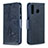 Custodia Portafoglio In Pelle Farfalla Cover con Supporto B01F per Samsung Galaxy M30 Blu