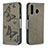 Custodia Portafoglio In Pelle Farfalla Cover con Supporto B01F per Samsung Galaxy M30 Grigio