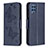 Custodia Portafoglio In Pelle Farfalla Cover con Supporto B01F per Samsung Galaxy M32 4G Blu