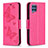 Custodia Portafoglio In Pelle Farfalla Cover con Supporto B01F per Samsung Galaxy M32 4G Rosa Caldo