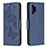 Custodia Portafoglio In Pelle Farfalla Cover con Supporto B01F per Samsung Galaxy M32 5G Blu