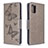 Custodia Portafoglio In Pelle Farfalla Cover con Supporto B01F per Samsung Galaxy M40S Grigio