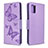 Custodia Portafoglio In Pelle Farfalla Cover con Supporto B01F per Samsung Galaxy M40S Lavanda