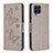 Custodia Portafoglio In Pelle Farfalla Cover con Supporto B01F per Samsung Galaxy M53 5G Grigio