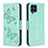 Custodia Portafoglio In Pelle Farfalla Cover con Supporto B01F per Samsung Galaxy M53 5G Verde