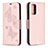 Custodia Portafoglio In Pelle Farfalla Cover con Supporto B01F per Samsung Galaxy Note 20 5G Oro Rosa