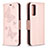 Custodia Portafoglio In Pelle Farfalla Cover con Supporto B01F per Samsung Galaxy S20 FE 4G Oro Rosa