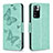 Custodia Portafoglio In Pelle Farfalla Cover con Supporto B01F per Xiaomi Mi 11i 5G (2022) Verde