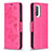 Custodia Portafoglio In Pelle Farfalla Cover con Supporto B01F per Xiaomi Mi 11i 5G Rosa Caldo