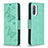 Custodia Portafoglio In Pelle Farfalla Cover con Supporto B01F per Xiaomi Mi 11i 5G Verde