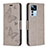 Custodia Portafoglio In Pelle Farfalla Cover con Supporto B01F per Xiaomi Mi 12T 5G Grigio