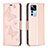 Custodia Portafoglio In Pelle Farfalla Cover con Supporto B01F per Xiaomi Mi 12T 5G Oro Rosa