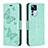 Custodia Portafoglio In Pelle Farfalla Cover con Supporto B01F per Xiaomi Mi 12T 5G Verde