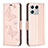 Custodia Portafoglio In Pelle Farfalla Cover con Supporto B01F per Xiaomi Mi 13 Pro 5G Oro Rosa