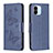 Custodia Portafoglio In Pelle Farfalla Cover con Supporto B01F per Xiaomi Poco C50 Blu