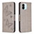 Custodia Portafoglio In Pelle Farfalla Cover con Supporto B01F per Xiaomi Poco C50 Grigio