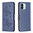 Custodia Portafoglio In Pelle Farfalla Cover con Supporto B01F per Xiaomi Poco C51 Blu